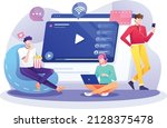 video streaming service  is an... | Shutterstock .eps vector #2128375478