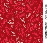 Seamless Pattern With Word Love ...