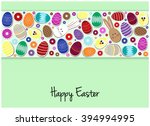 happy easter greeting card or... | Shutterstock .eps vector #394994995