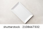 Rectangular white plate on a...