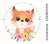 Cute Little Fox Portrait Vector
