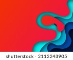 paper cut banner with 3d slime... | Shutterstock .eps vector #2112243905
