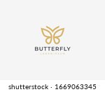 butterfly logo. luxury line... | Shutterstock .eps vector #1669063345