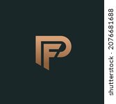 pf or fp. monogram of two... | Shutterstock .eps vector #2076681688