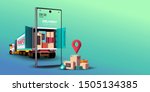 online delivery service concept ... | Shutterstock .eps vector #1505134385