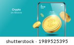 bitcoin exchange. flat design... | Shutterstock .eps vector #1989525395