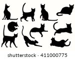 Vector Cats Silhouette. Cats In ...