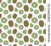 cute kiwi seamless pattern.... | Shutterstock .eps vector #2082094132
