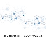 abstract hexagonal molecular... | Shutterstock .eps vector #1039792375