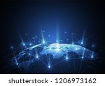 global network connection.... | Shutterstock .eps vector #1206973162