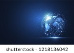 global network connection.... | Shutterstock .eps vector #1218136042