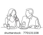 continuous line drawing of... | Shutterstock .eps vector #770131108