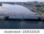 Aerial of Trenton Bridge. New Jersey infrastructure 