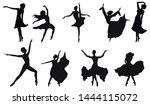 dancers silhouettes   set of... | Shutterstock . vector #1444115072