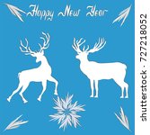 reindeer playful running and... | Shutterstock .eps vector #727218052