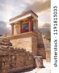 Small photo of Greece, Crete, Heraklion - July 18, 2018: Knossos ruins, ceremonial and political centre of the tsar Minos. Archaeological site connected with legends of Daedalus, Minotaur, Ariadne and Icarus