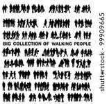 collection of walking people | Shutterstock .eps vector #99909665