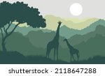 kids nursery  cute forest with... | Shutterstock .eps vector #2118647288