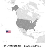 grey vector map of usa with...
