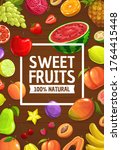 fruits and berries cartoon... | Shutterstock .eps vector #1764415448