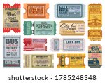 bus tickets retro coupons  city ... | Shutterstock .eps vector #1785248348