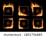 Square Frames In Fire  Vector...