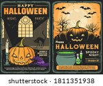 Halloween Pumpkins  Bats And...