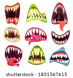 monster mouths cartoon set of... | Shutterstock .eps vector #1831567615