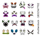 monster face funny emoticons... | Shutterstock .eps vector #1831567702