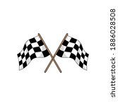 checkered race flag flat vector ... | Shutterstock .eps vector #1886028508
