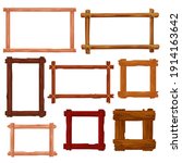 wooden frames and borders... | Shutterstock .eps vector #1914163642