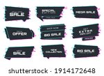 sale labels with glitch effect  ... | Shutterstock .eps vector #1914172648