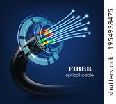 cable or wire with glowing... | Shutterstock .eps vector #1954938475