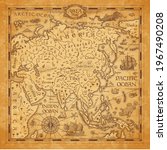 vintage map of asia  vector... | Shutterstock .eps vector #1967490208