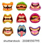 cartoon monster mouth  teeth... | Shutterstock .eps vector #2038550795