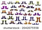 cartoon boots  shoes of fairy ... | Shutterstock .eps vector #2042075558