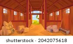 farm stable or barn interior... | Shutterstock .eps vector #2042075618