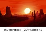 american desert landscape.... | Shutterstock .eps vector #2049285542