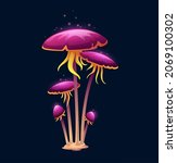 fantasy magic luminous mushroom ... | Shutterstock .eps vector #2069100302