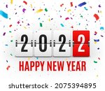 2022 happy new year party time... | Shutterstock .eps vector #2075394895