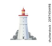 Sea Lighthouse Icon Of Isolated ...