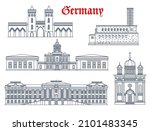 Germany architecture, Potsdam landmarks, palaces and churches, travel vector buildings. Friedenskirche Church of Peace, Alexander Nevsky Memorial, Potsdamer Stadtschloss, Marmorpalais and Nauener Tor