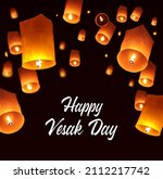 vesak day holiday night... | Shutterstock .eps vector #2112217742
