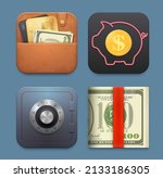 money  wallet  safe and piggy... | Shutterstock .eps vector #2133186305
