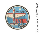flying school icon with retro... | Shutterstock .eps vector #2167593485