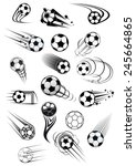 football or soccer balls with... | Shutterstock .eps vector #245664865