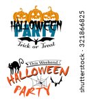 halloween party invitation with ... | Shutterstock . vector #321866825