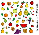 sweet fruits and berries... | Shutterstock .eps vector #397766818
