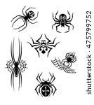 black danger spiders or... | Shutterstock . vector #475799752