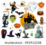 halloween traditional character.... | Shutterstock .eps vector #492912238